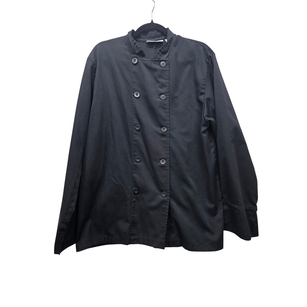 Chef Works Black Double Breasted Chef Coat Jacket Mens Medium Professional Twill